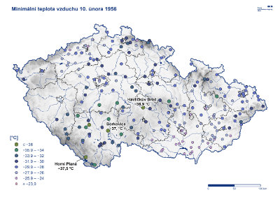 Mapa: Min teplota 10.2.1956